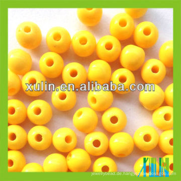 Großhandel Kunststoff gelb feste Perlen Acryl Runde Perlen
